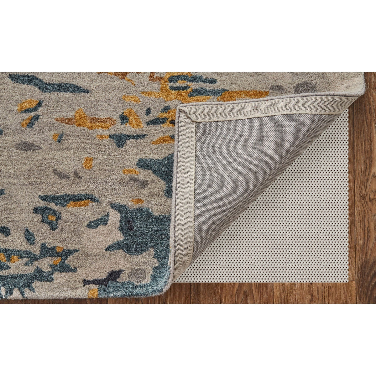 Feizy Everley 8644F Modern Abstract in Gray/Yellow/Blue