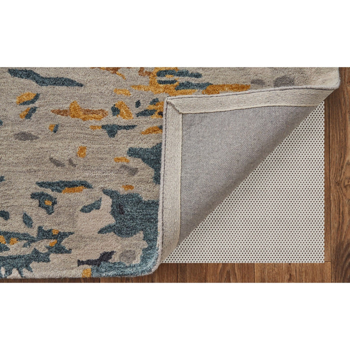 Feizy Everley 8644F Modern Abstract in Gray/Yellow/Blue
