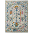 Feizy Karina 69G8F Transitional Floral & Botanical Rug in Ivory/Blue/Pink