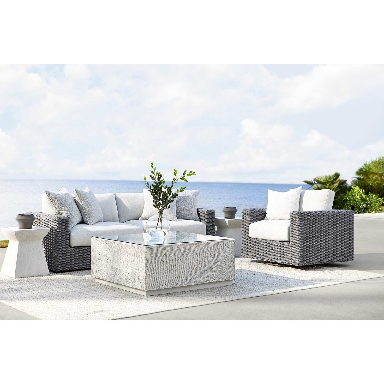 Bernhardt Exteriors Tenerife Coco Twig Cocktail Table