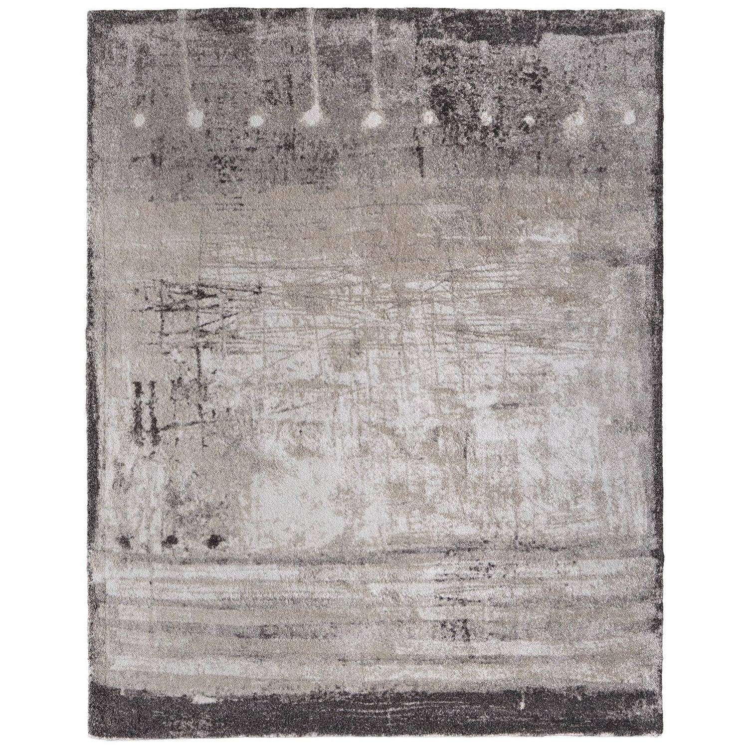 Feizy Skyview 39QAF Modern Abstract Rug in Gray/Ivory/Taupe