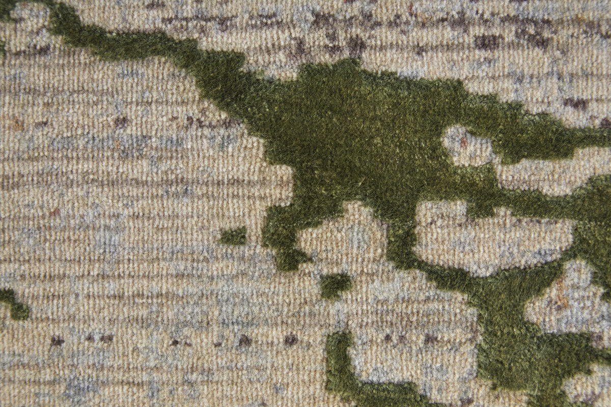 Feizy Pryor 39NEF Modern Abstract in Taupe/Green/Tan