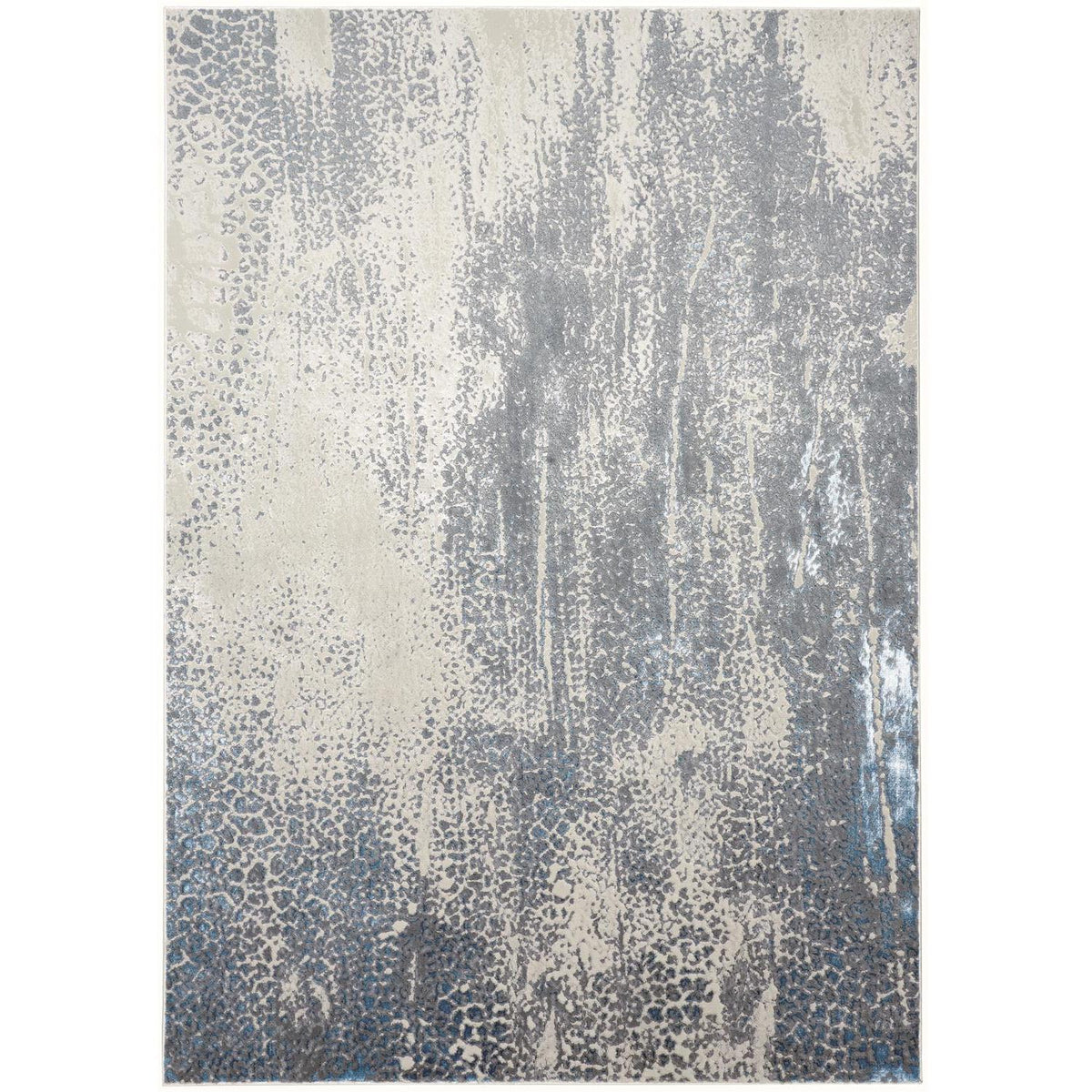 Feizy Azure 3401F Modern Watercolor Rug in Gray/Blue/Ivory