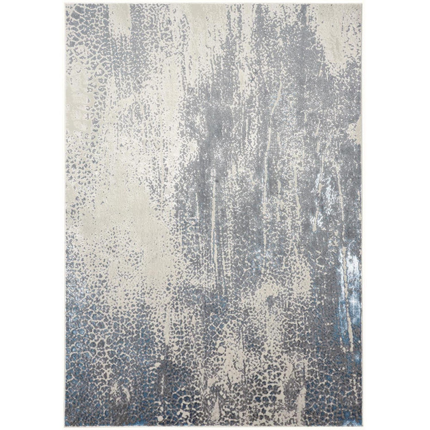 Feizy Azure 3401F Modern Watercolor Rug in Gray/Blue/Ivory
