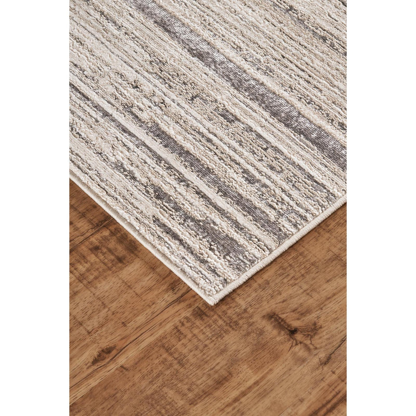 Feizy Micah 3337F Modern Abstract Rug in Black/Gray