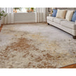 Feizy Waldor 39NCF Modern Watercolor in Brown/Tan/Ivory