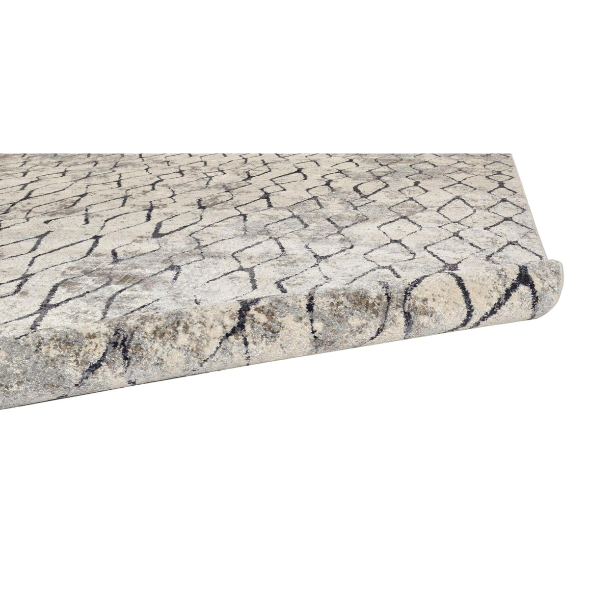 Feizy Kano 3872F Transitional Diamond Rug in Ivory/Gray/Taupe