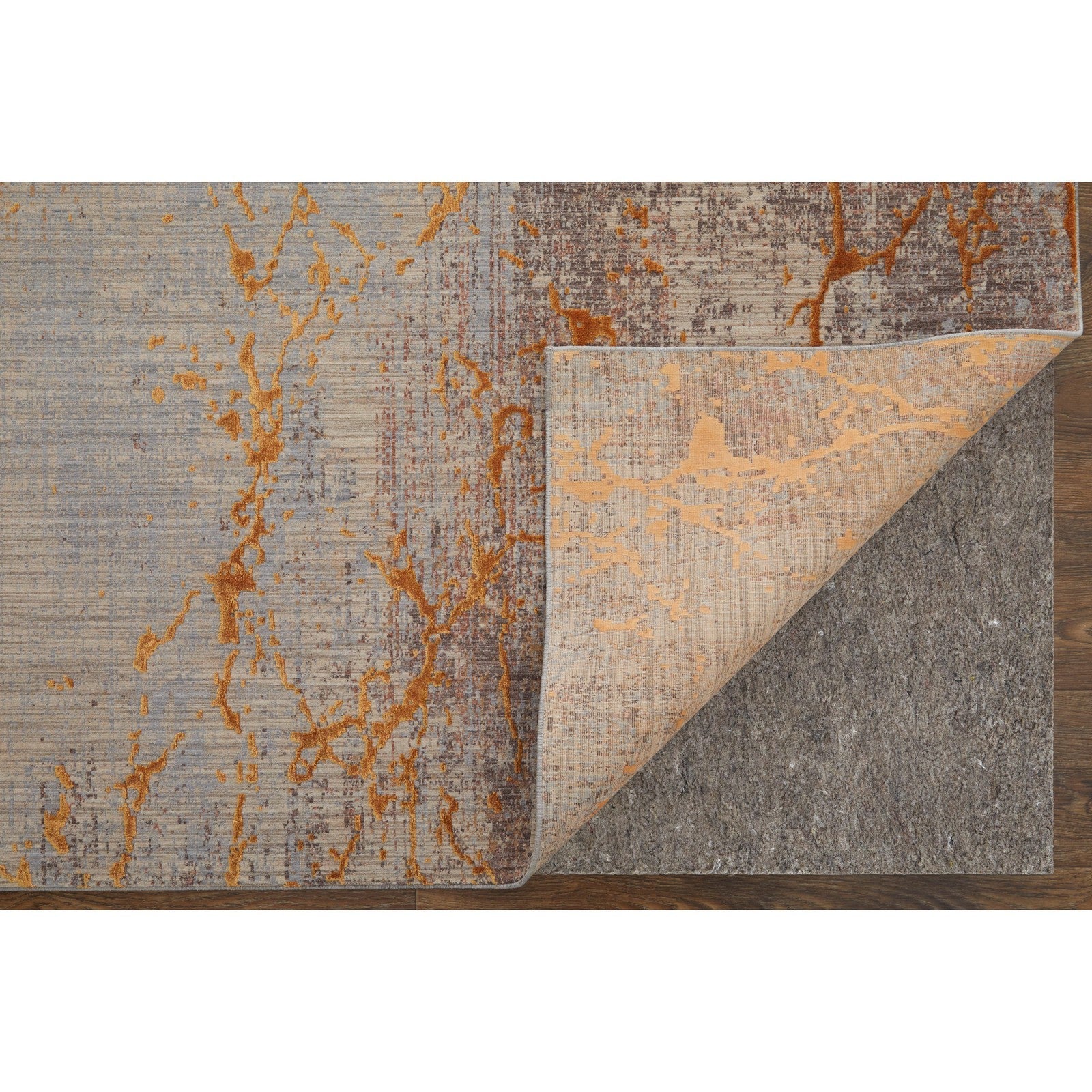 Feizy Pryor 39NEF Modern Abstract in Gold/Brown/Gray