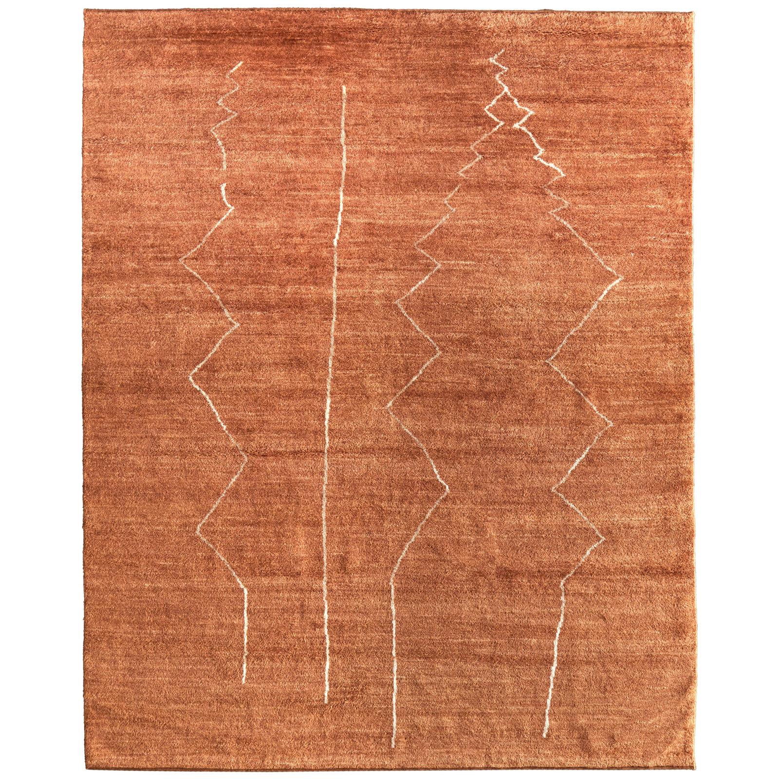 Feizy Agape 69H8F Modern Abstract Rug in Orange/White