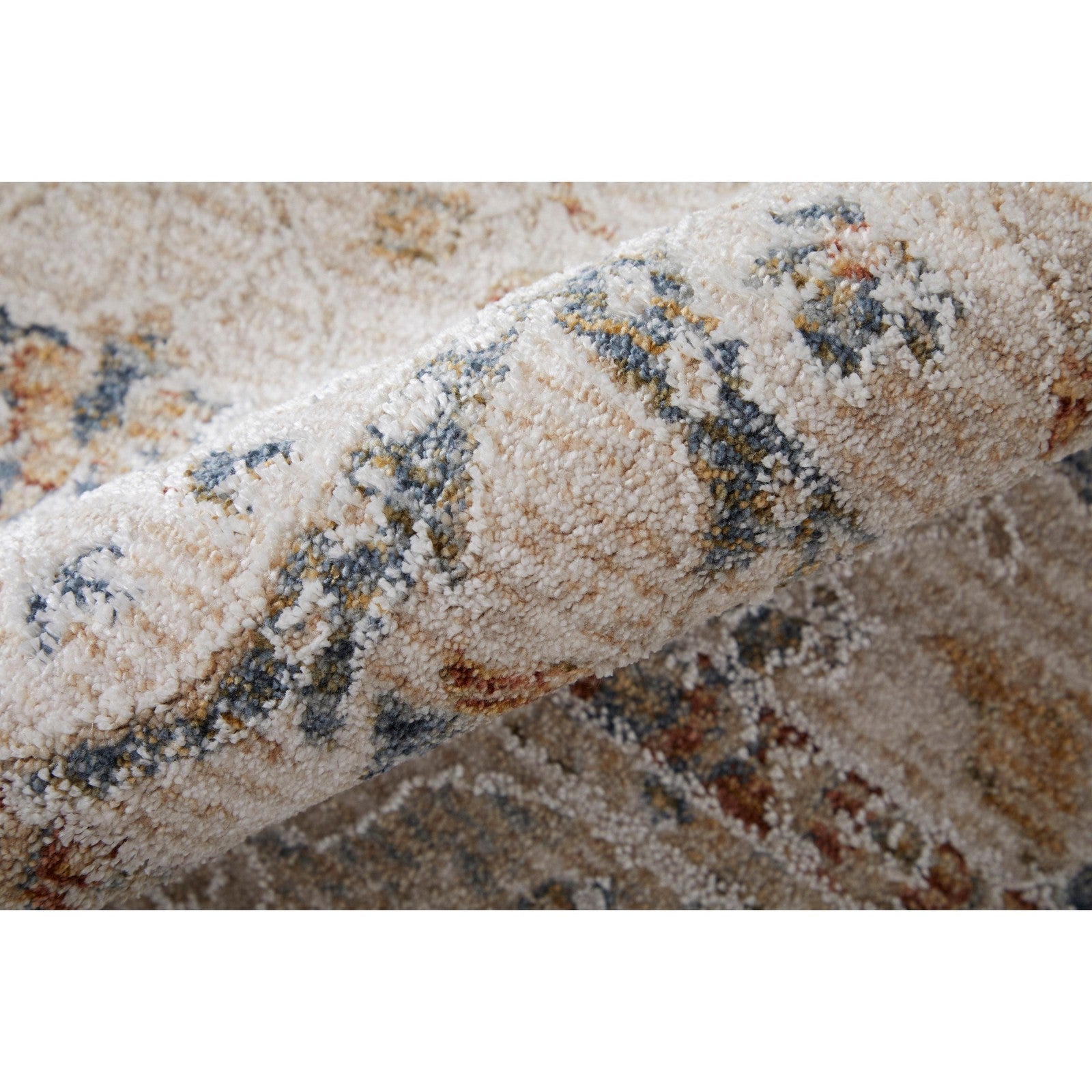 Feizy Pasha 39M4F Transitional Ikat in Ivory/Blue/Red