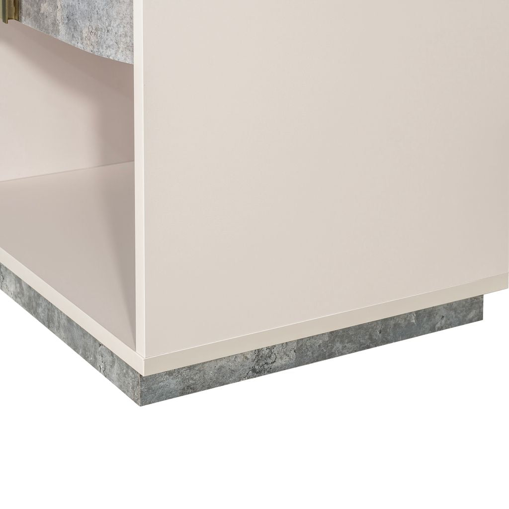 Michael Amini Pavira 1-Drawer Nightstand with LED Lights - Stone