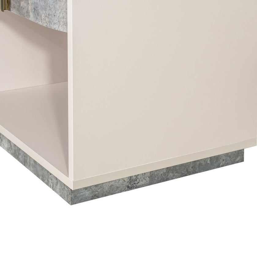 Michael Amini Pavira 1-Drawer Nightstand with LED Lights - Stone