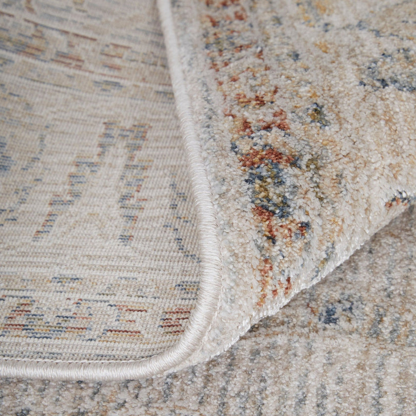 Feizy Pasha 39M4F Transitional Ikat in Ivory/Blue/Taupe