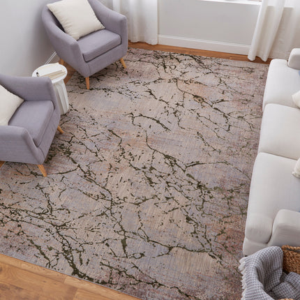 Feizy Pryor 39NEF Modern Abstract in Taupe/Green/Tan