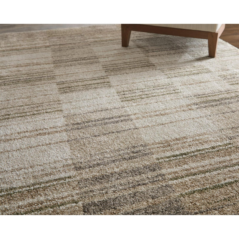 Feizy Richmond 39R3F Modern Geometric Rug in Ivory/Gray/Tan