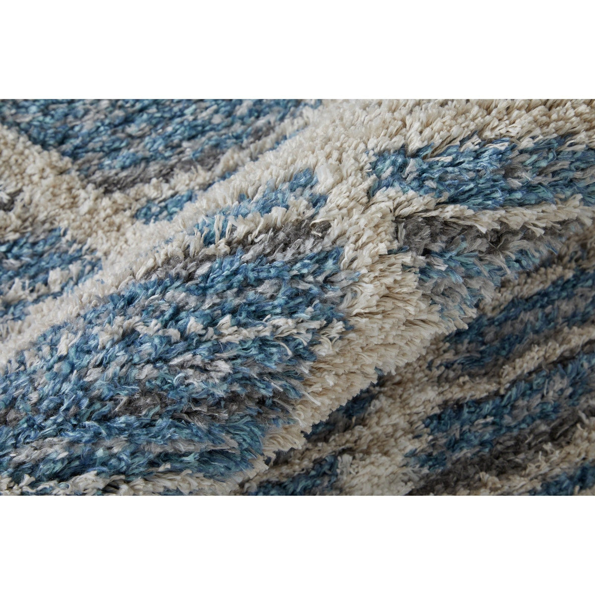 Feizy Mynka 39ICF Transitional Diamond in Blue/Ivory