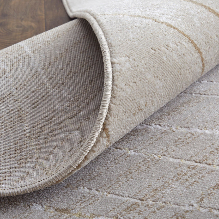 Feizy Waldor 39NBF Modern Abstract in Taupe/Brown/Silver