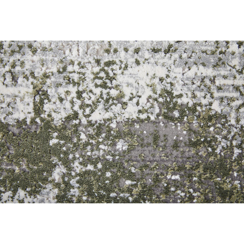 Feizy Cadiz 39N5F Modern Ikat Rug in Gray/Green/Silver