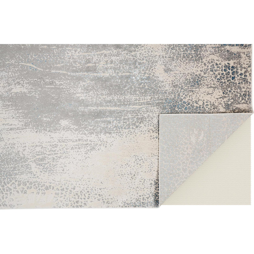 Feizy Azure 3401F Modern Watercolor Rug in Gray/Blue/Ivory