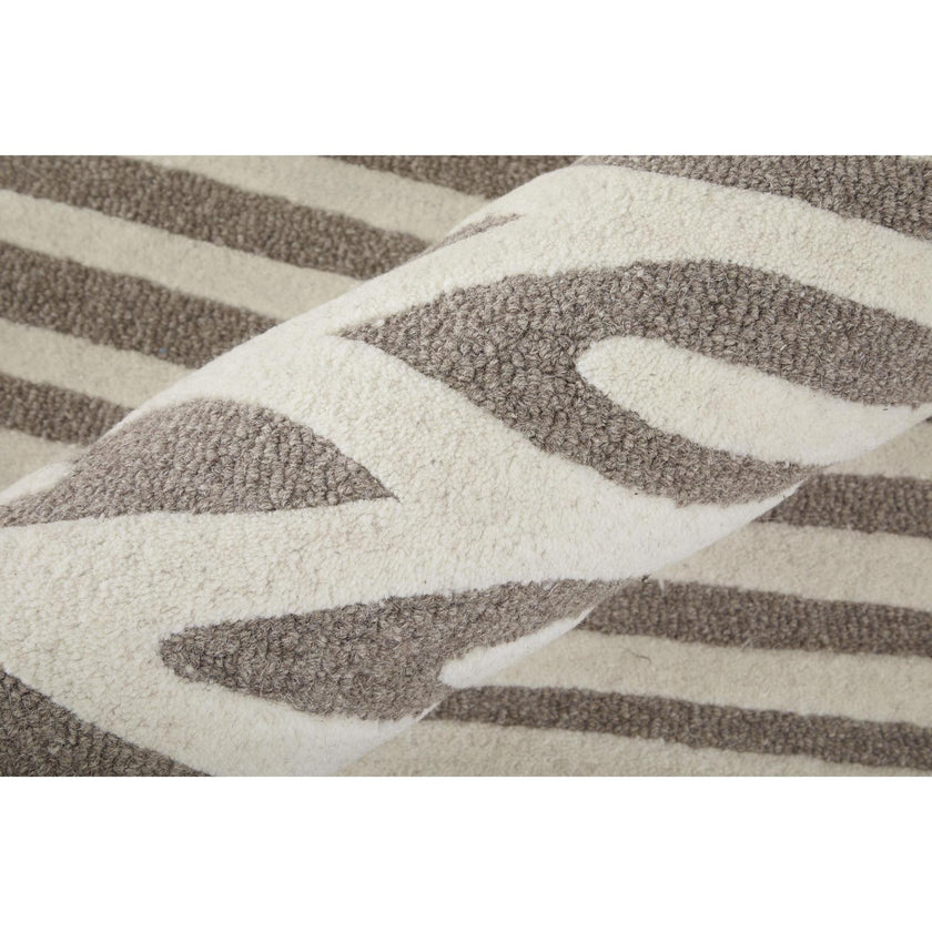 Feizy Kimball 8A31F Transitional Abstract Rug in Taupe/Ivory
