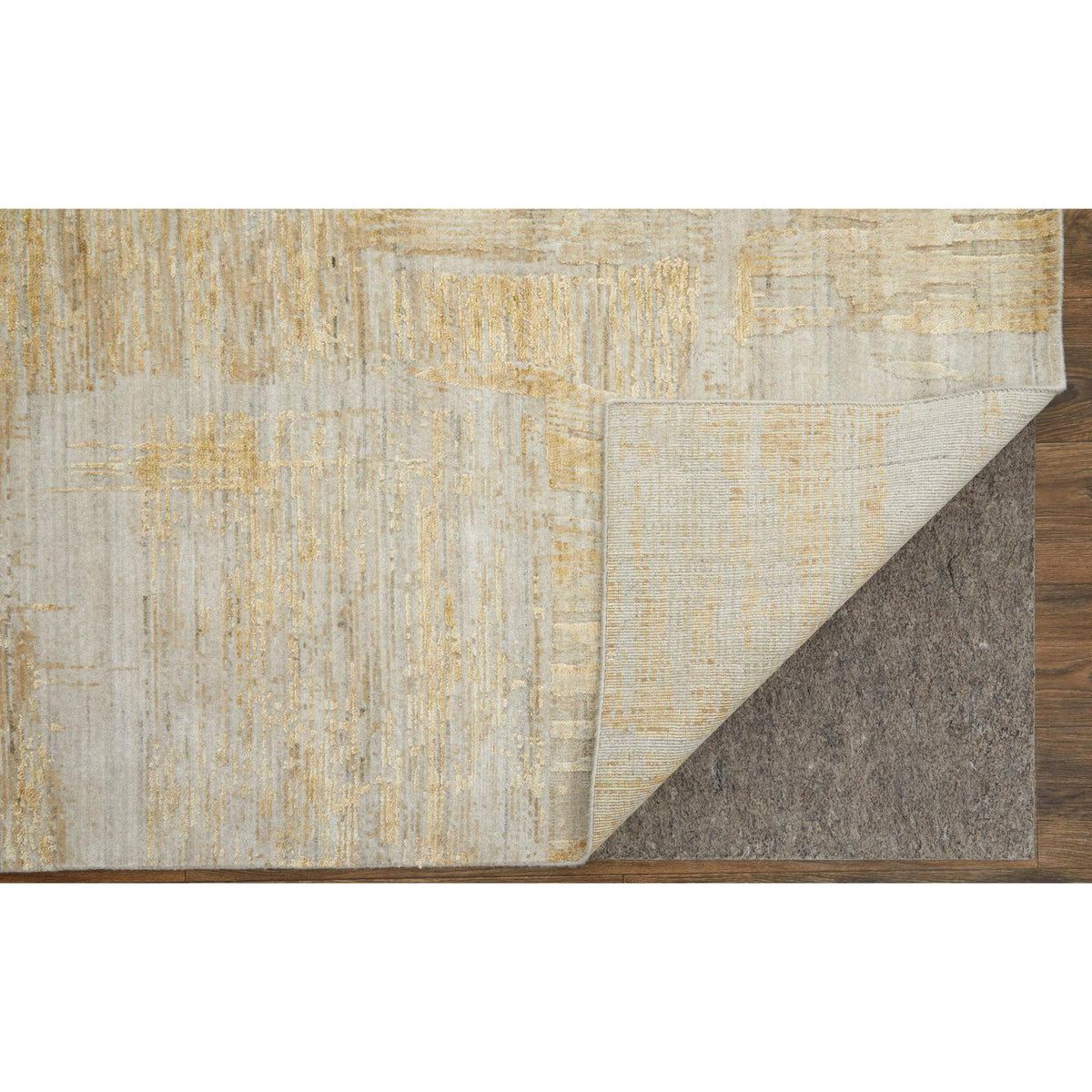 Feizy Eastfield 69FTF Modern Abstract Rug in Yellow/Ivory/Gold