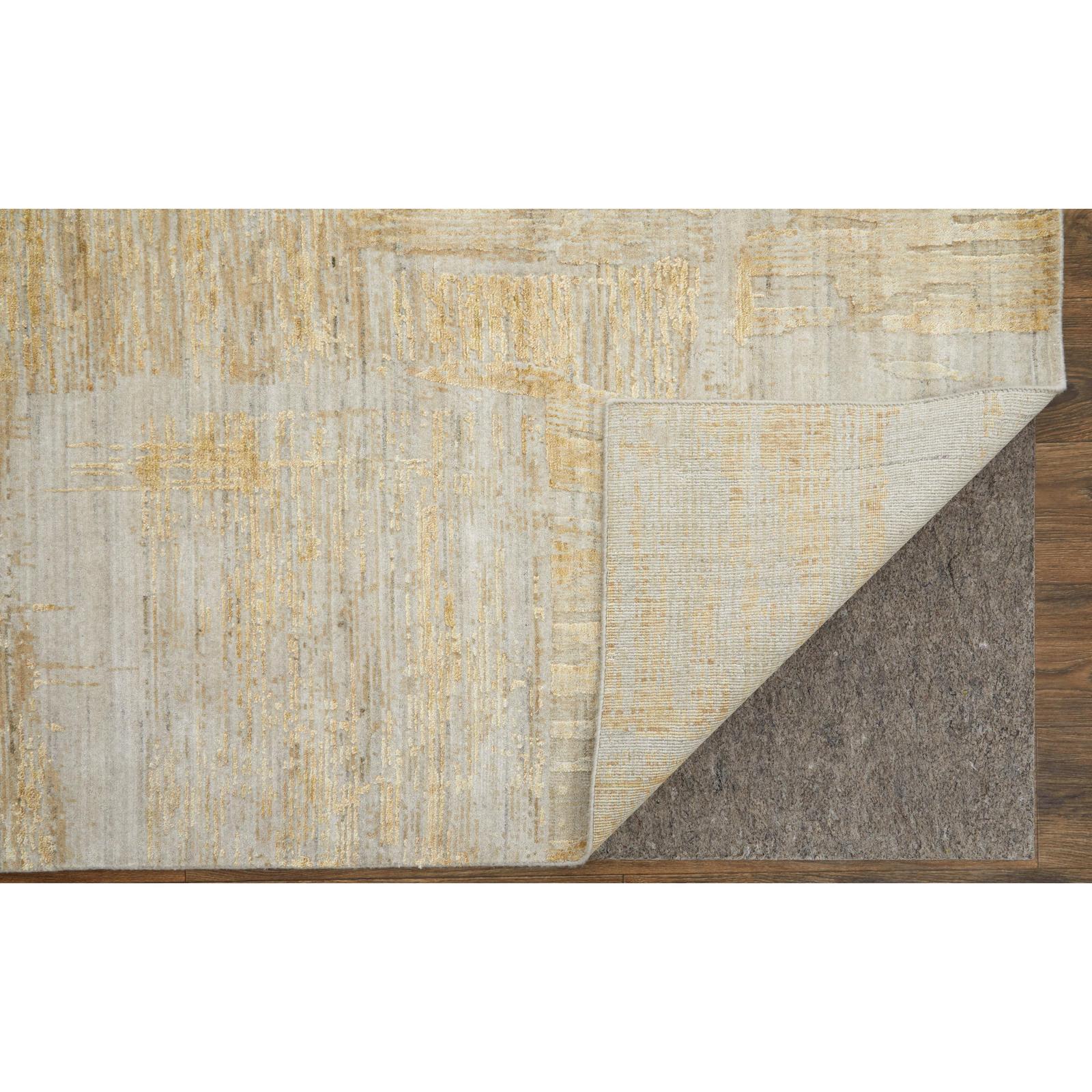 Feizy Eastfield 69FTF Modern Abstract Rug in Yellow/Ivory/Gold