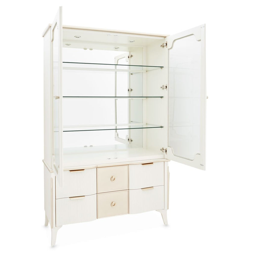 Michael Amini La Marisia Display Cabinet - Creamy Pearl