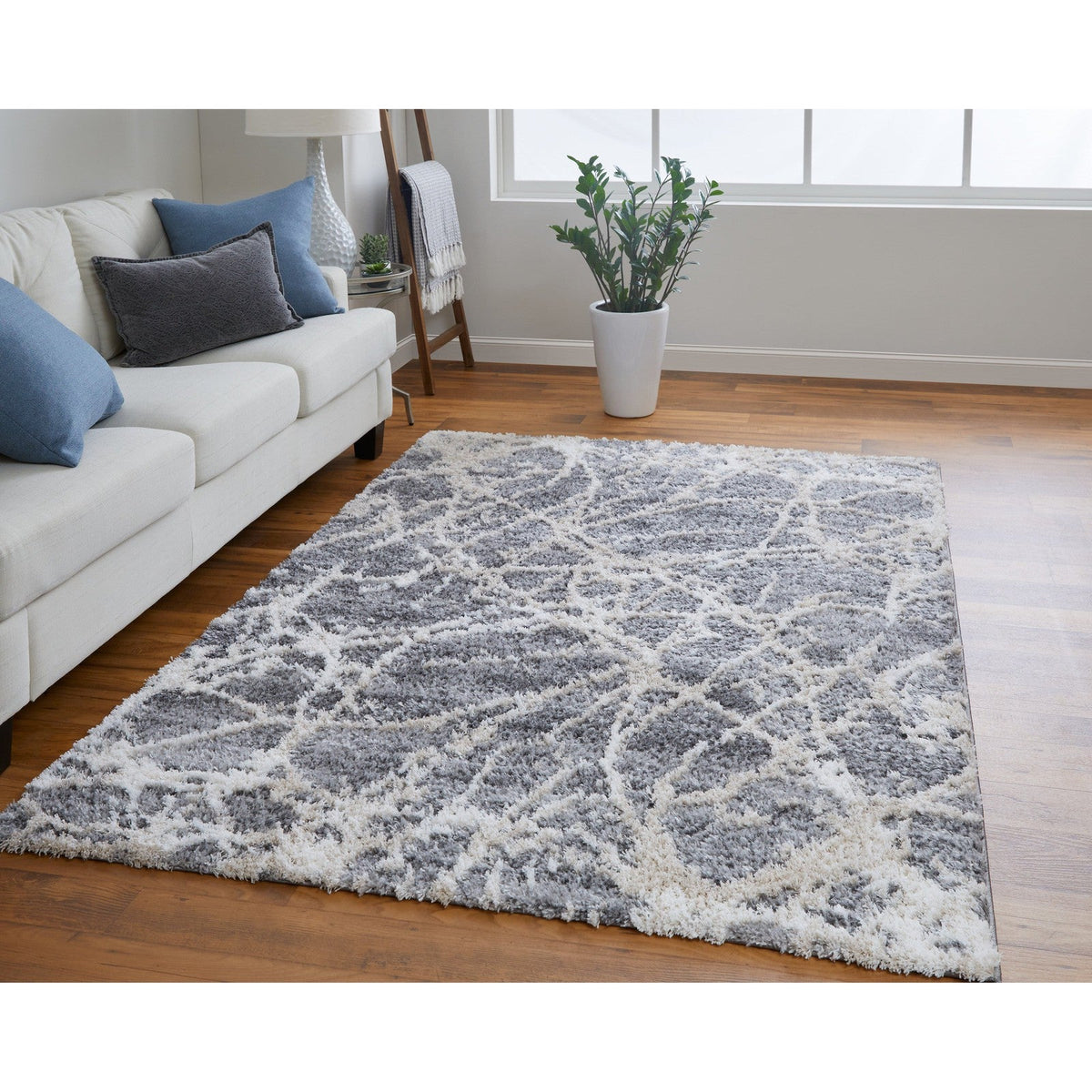 Feizy Mynka 39IDF Transitional Abstract in Gray/Ivory