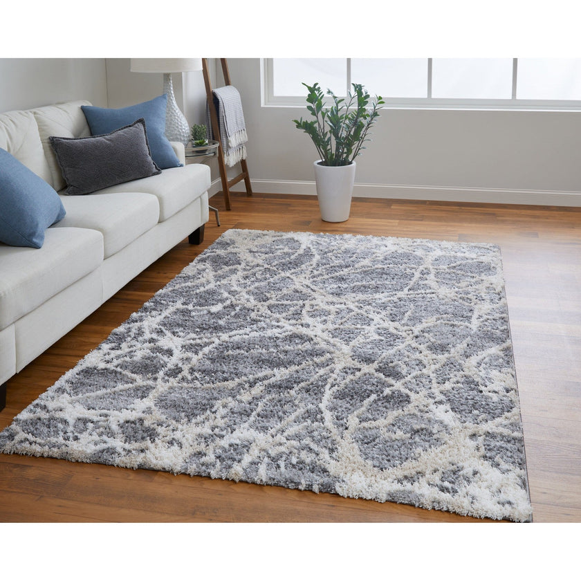 Feizy Mynka 39IDF Transitional Abstract in Gray/Ivory