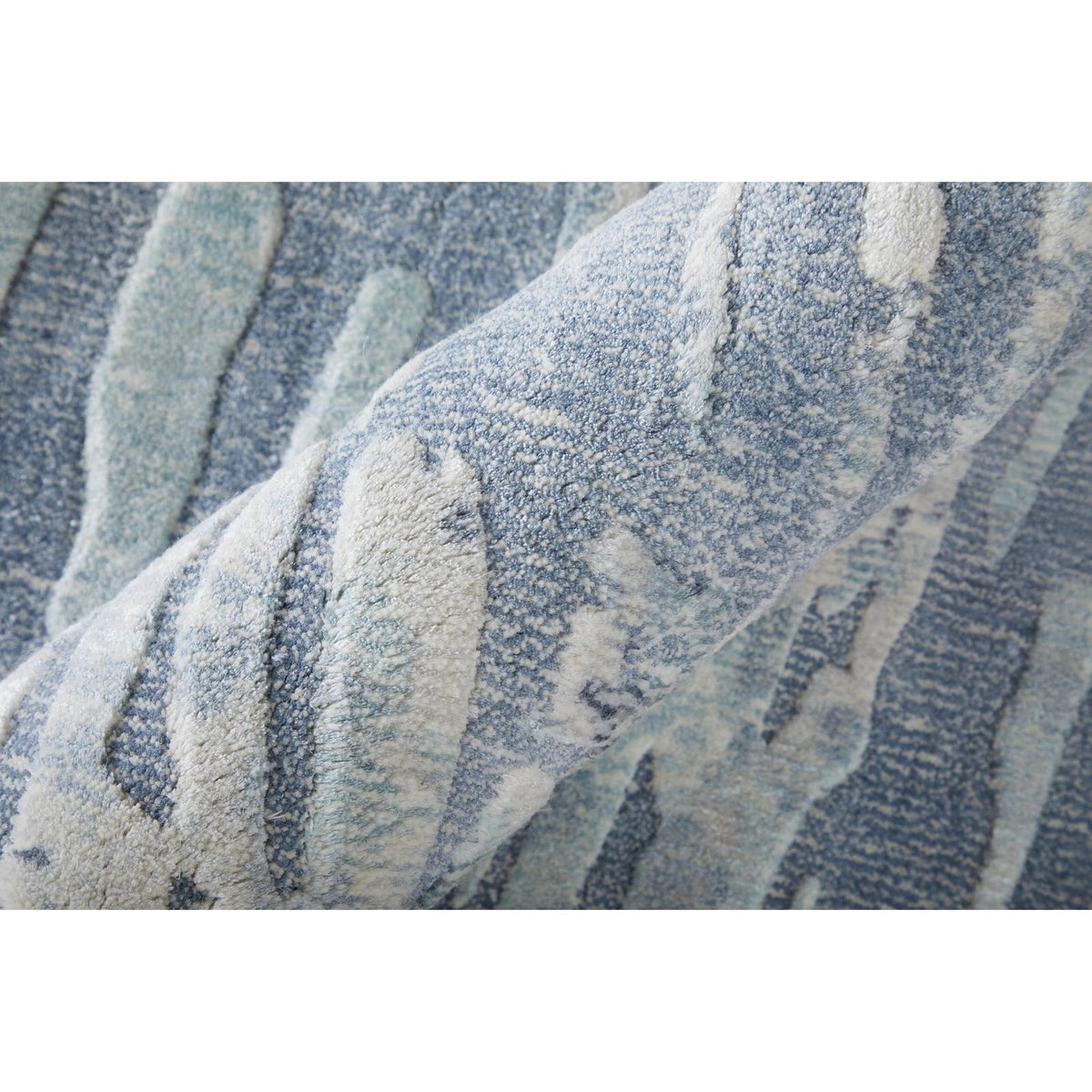 Feizy Braden 8A49F Modern Abstract Rug in Blue/Ivory