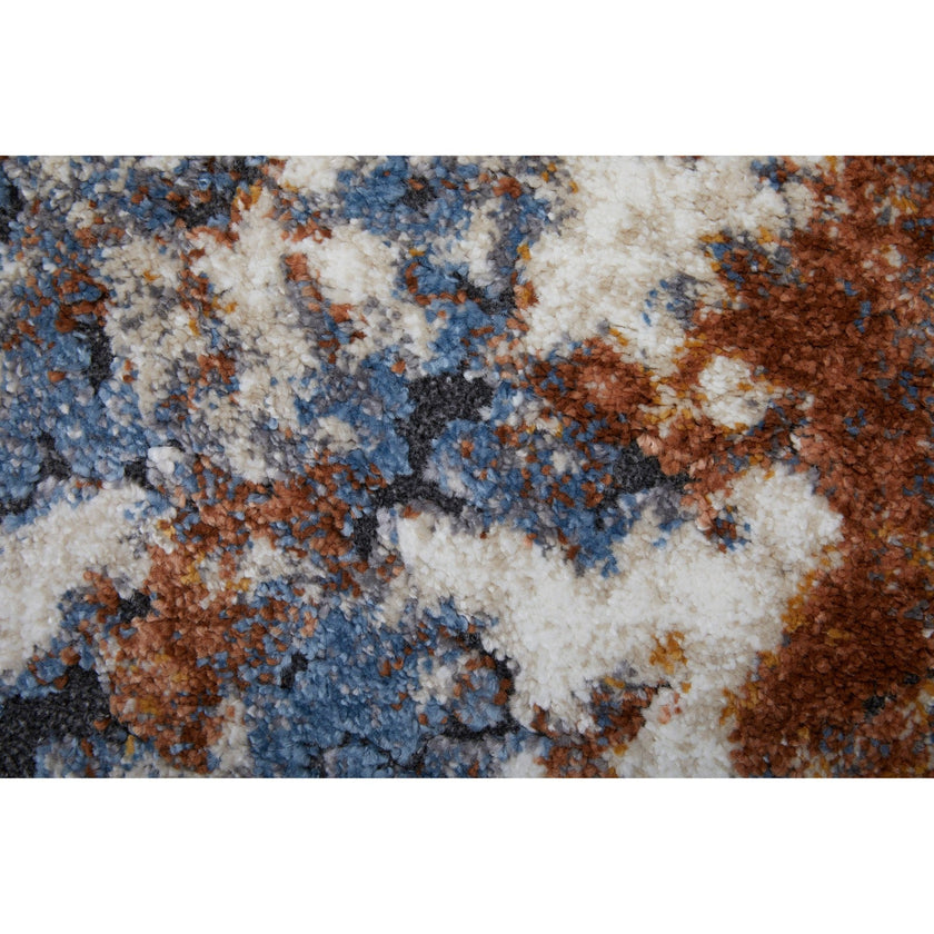 Feizy Gilmore 39MMF Modern Abstract in Ivory/Blue/Orange