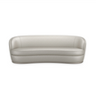 Caracole Nebula Sofa UPH-025V-116-B in Oatmeal with Charcoal Leaf base, front view — manufacturer photograph