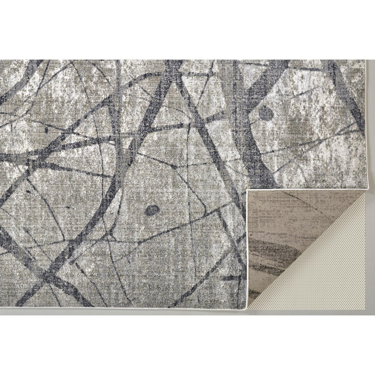 Feizy Kano 3877F Transitional Abstract Rug in Taupe/Gray/Ivory