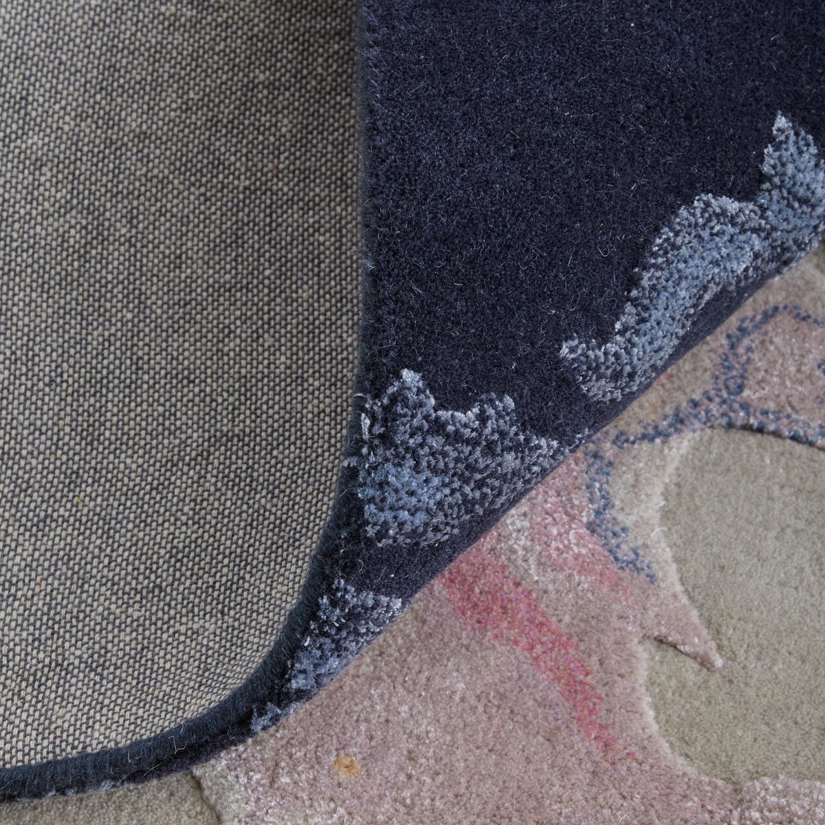 Feizy Kawai 8985F Modern Abstract Rug in Pink/Blue/Ivory