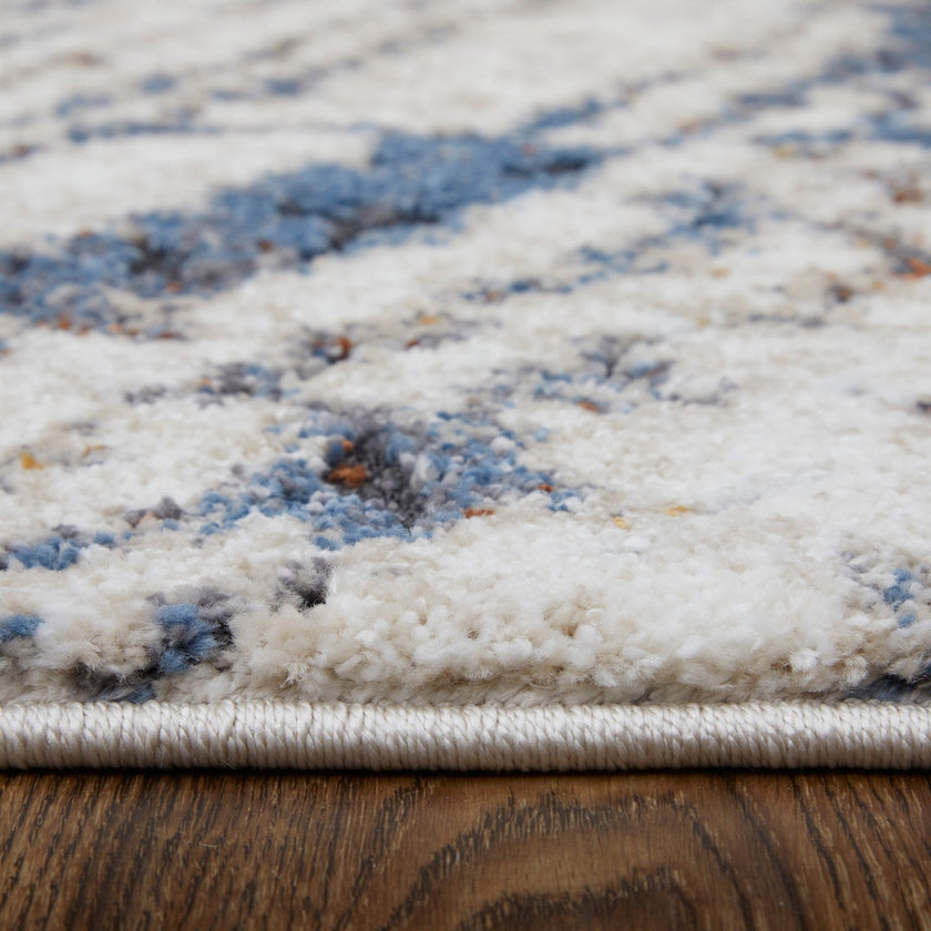 Feizy Gilmore 39MMF Modern Abstract in Ivory/Blue/Orange