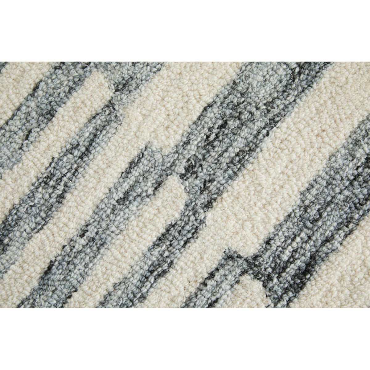 Feizy Wallace 8A42F Modern Geometric Rug in Gray/Ivory