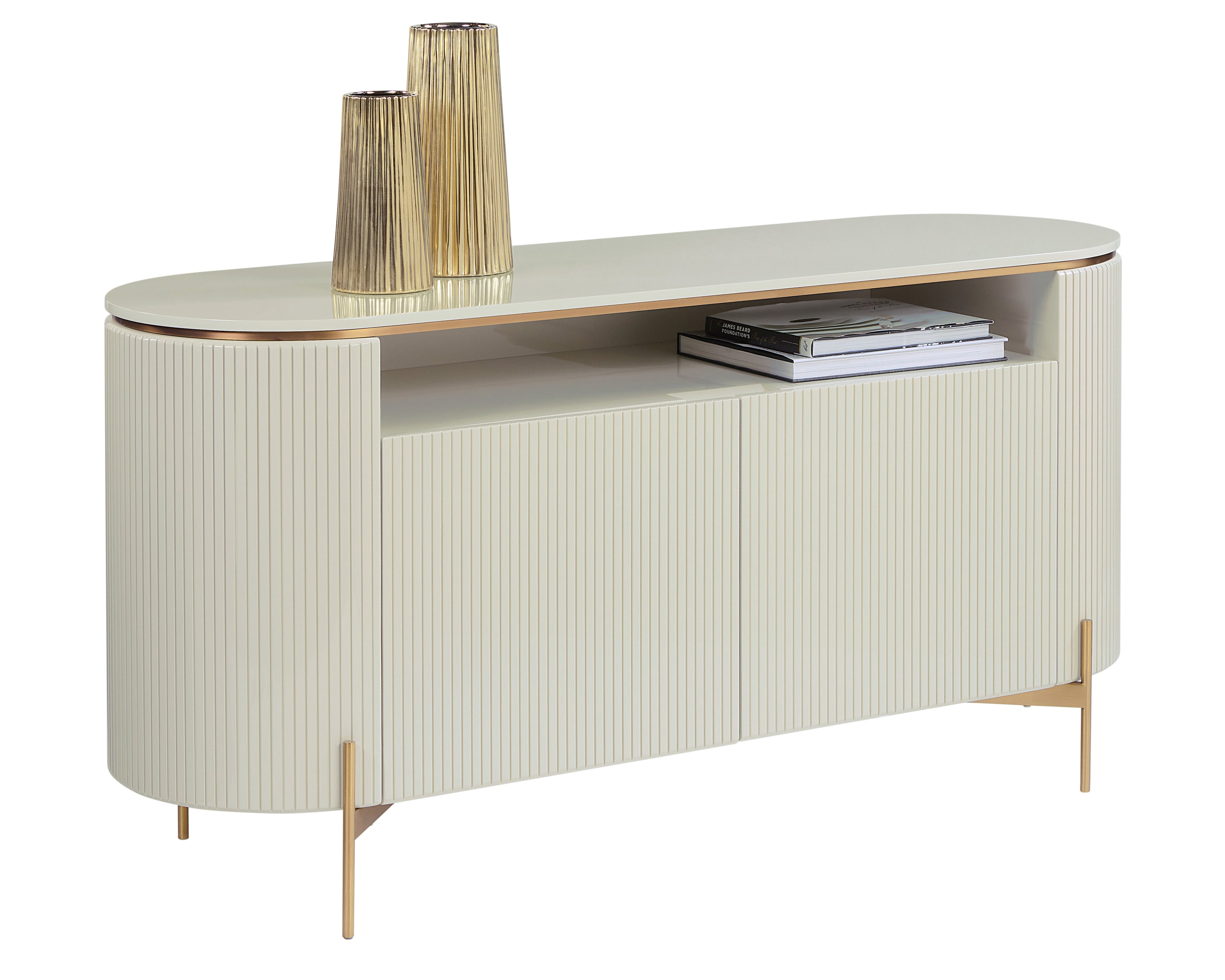 Sunpan Paloma Sideboard - High Gloss Cream