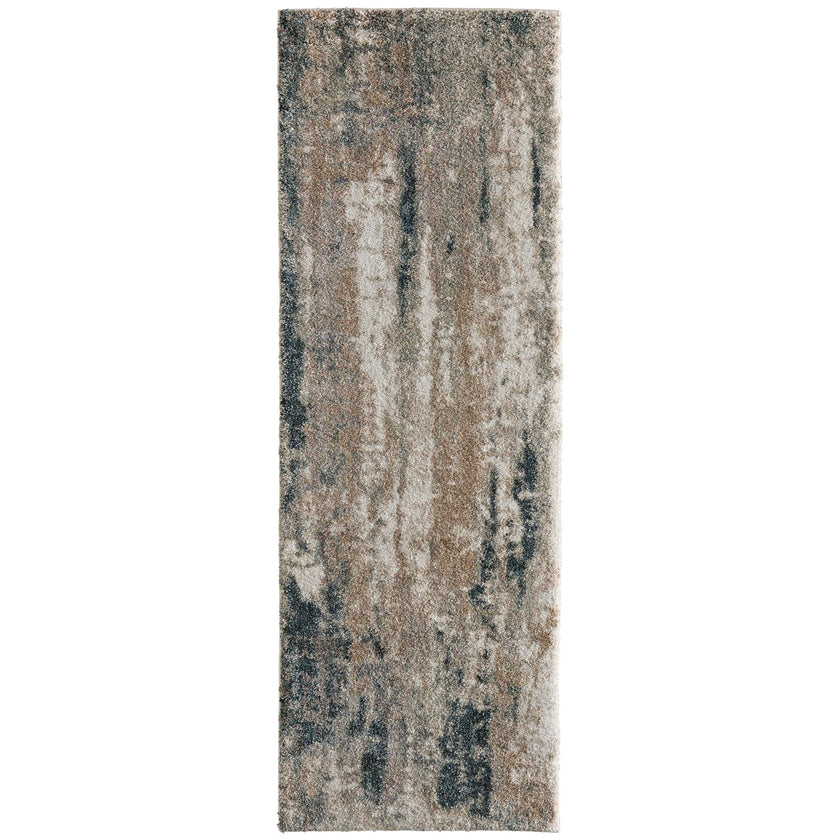 Feizy Richmond 39R6F Modern Abstract Rug in Gray/White/Blue