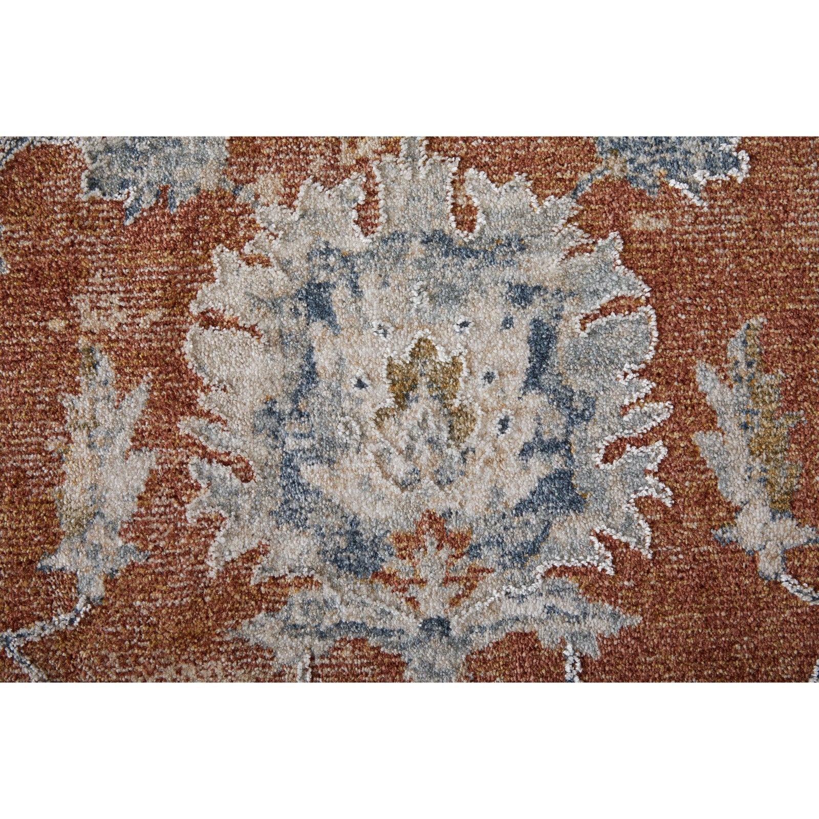 Feizy Pasha 39M7F Transitional Floral & Botanical in Red/Ivory/Blue