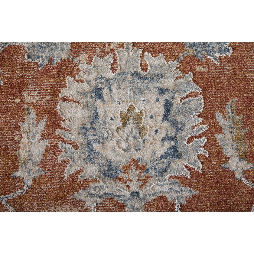 Feizy Pasha 39M7F Transitional Floral & Botanical in Red/Ivory/Blue