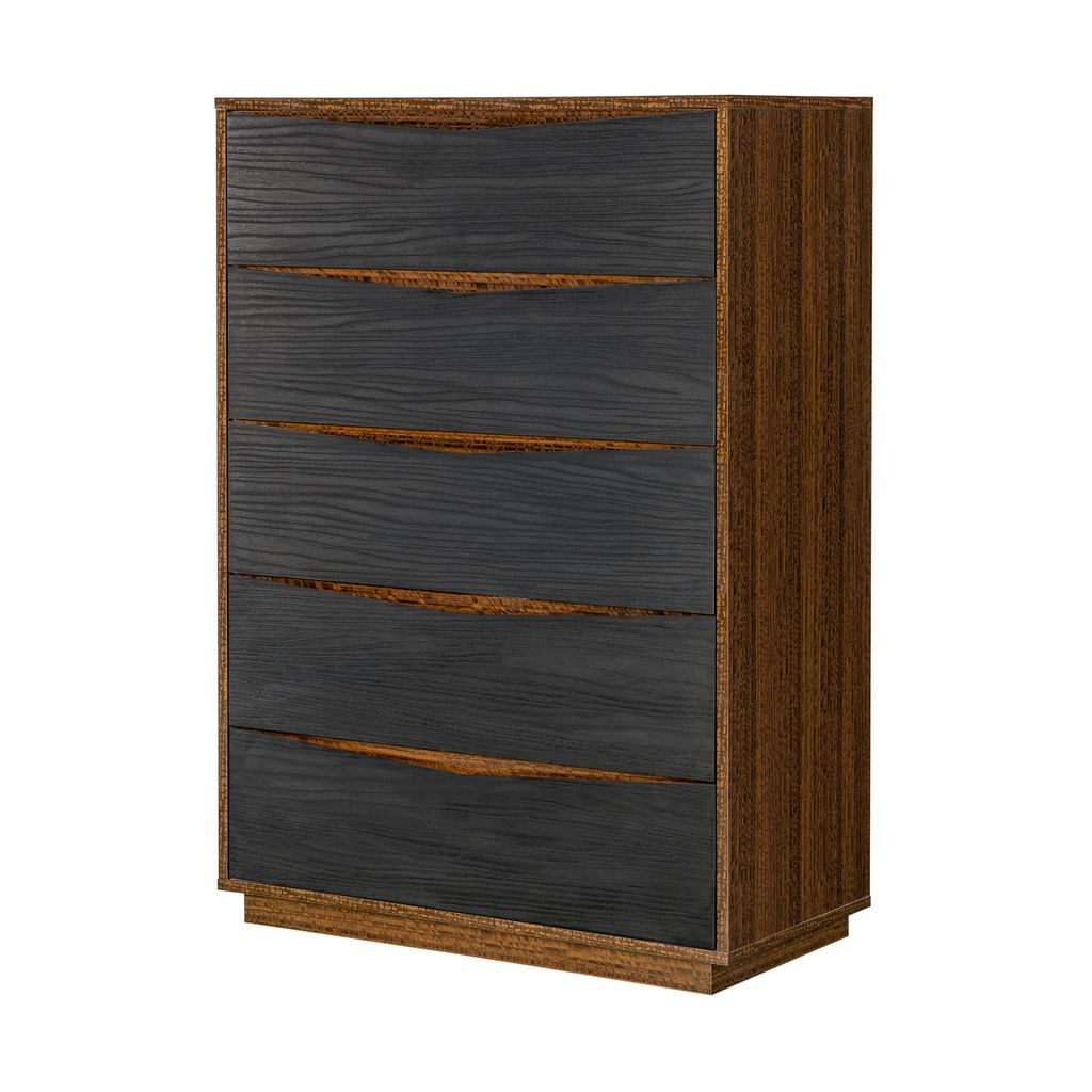 Michael Amini Kayner 5-Drawer Chest - Charcoal
