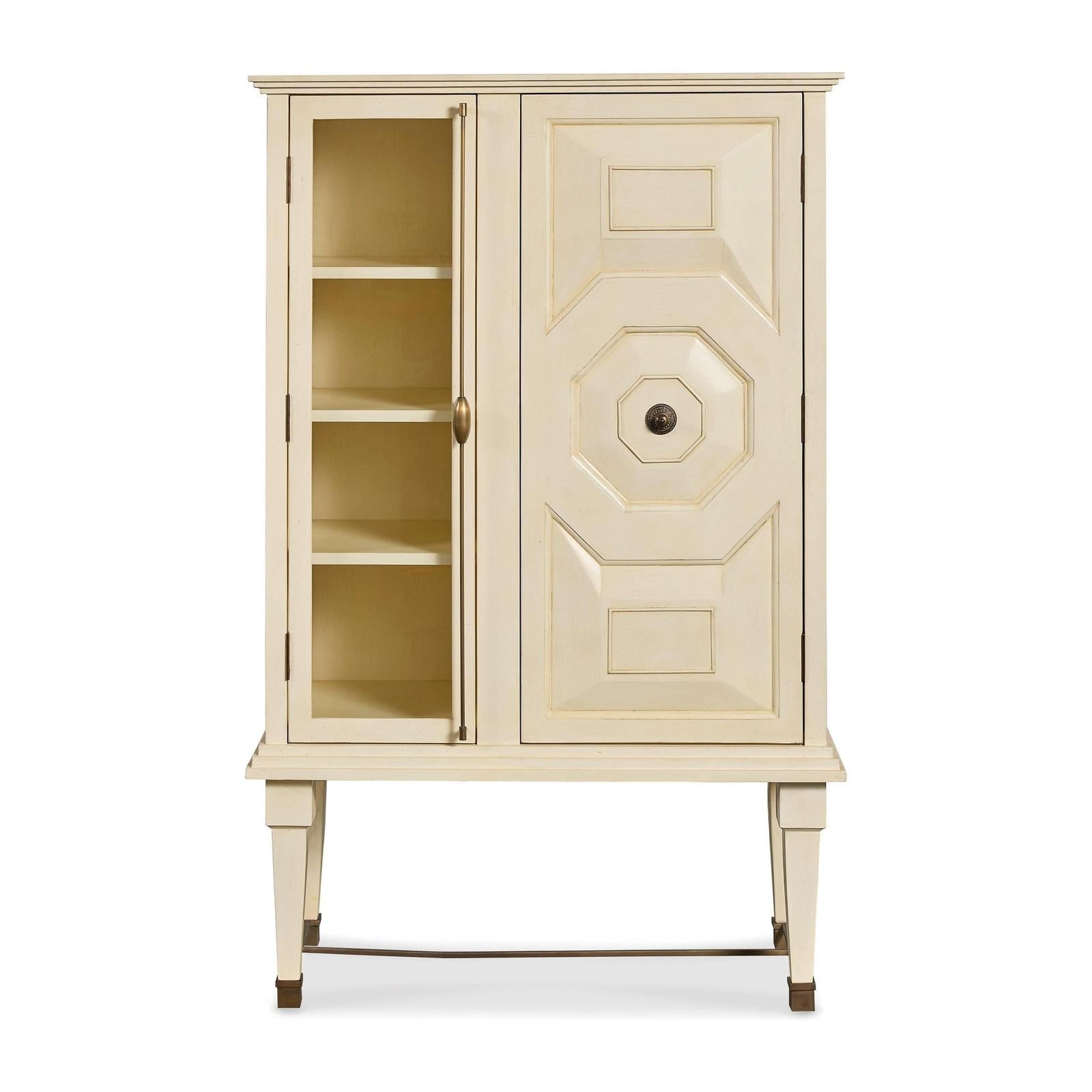 Maitland Smith Art Bar Cabinet White