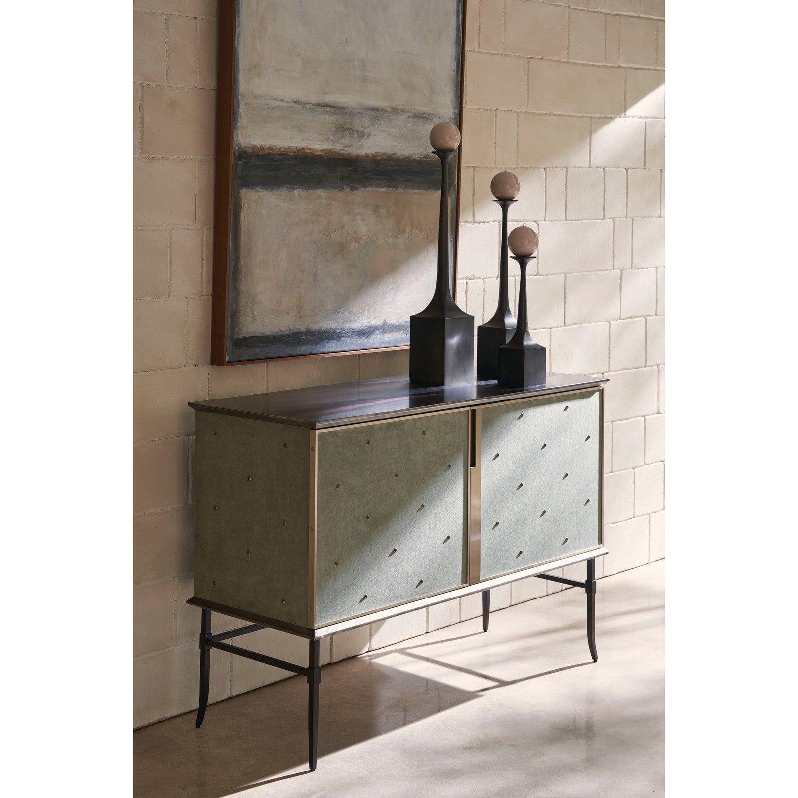 Caracole Classic Brass Tacks Hall Chest