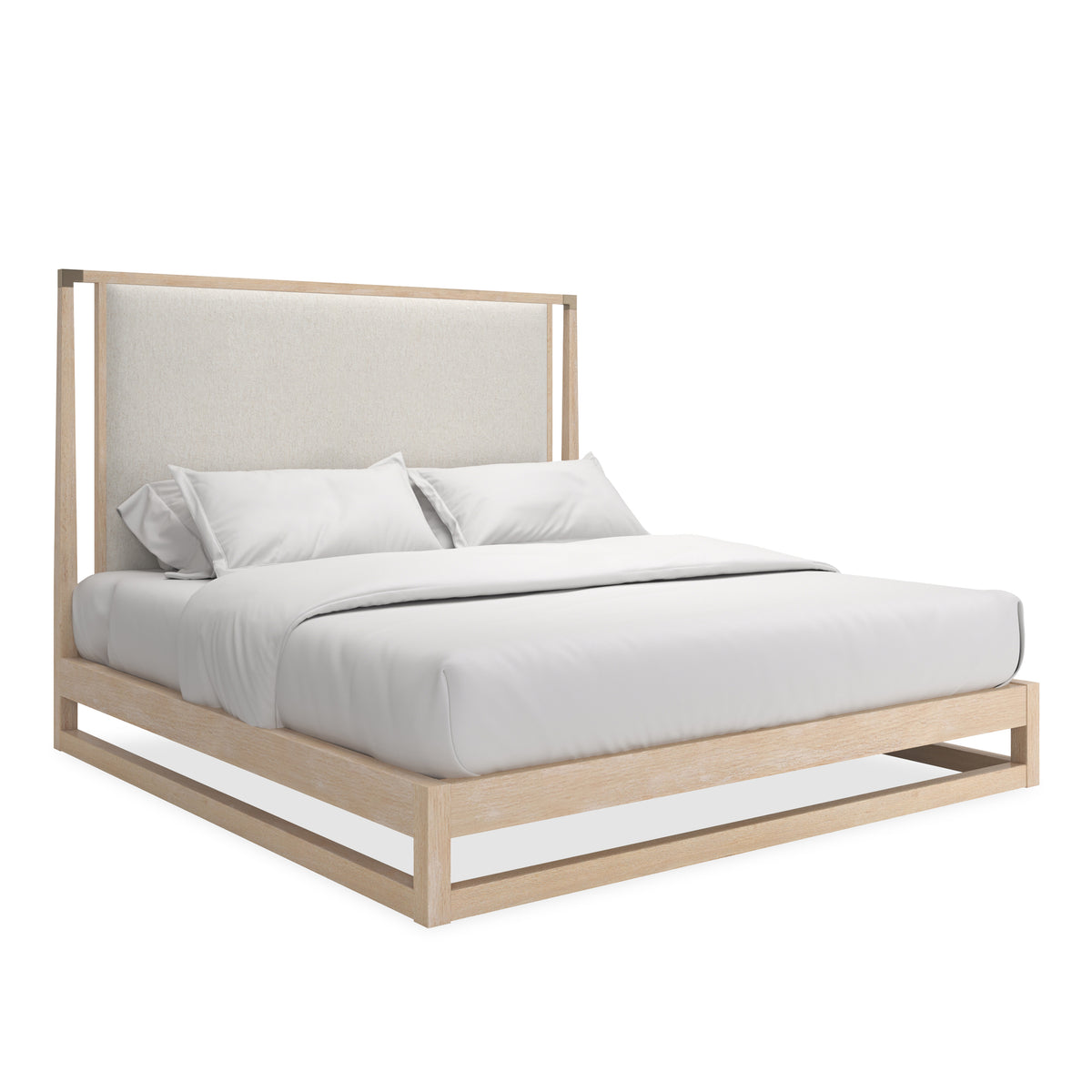 Caracole Classic Pinstripe Upholstered Light King Bed