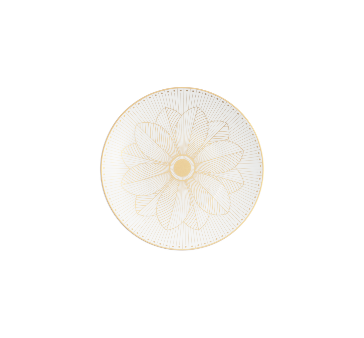 Christofle Malmaison Impériale Porcelain Bread Plate Gold Finish