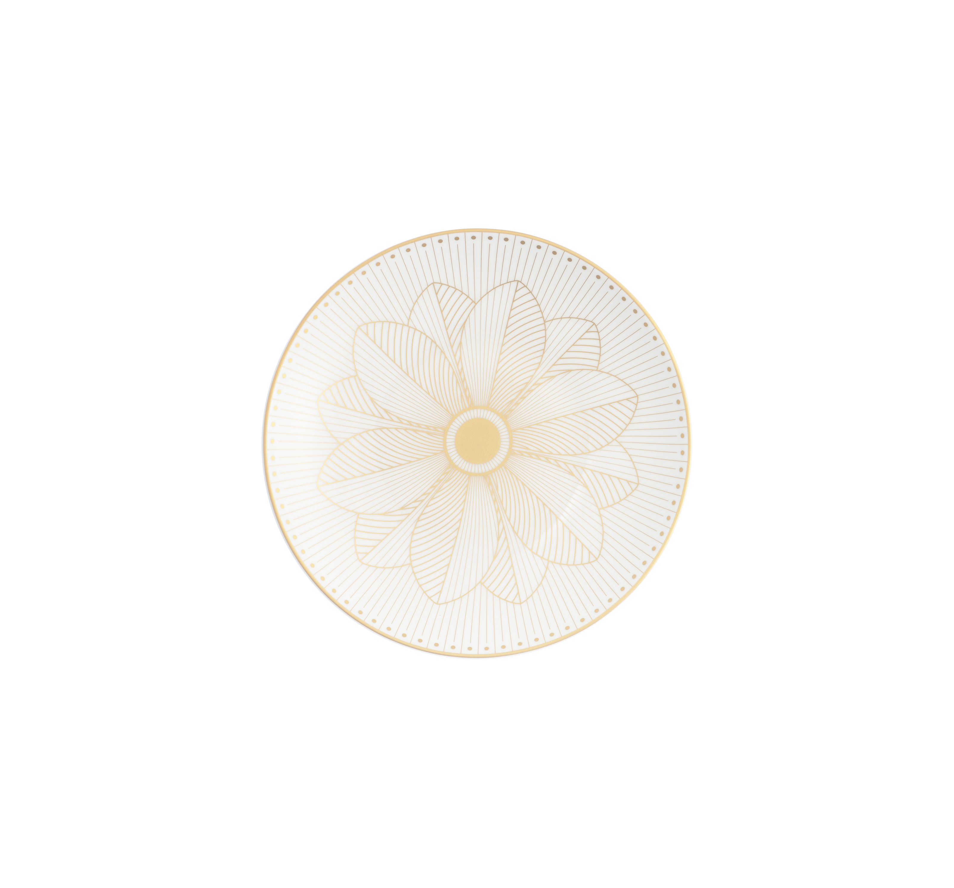 Christofle Malmaison Impériale Porcelain Bread Plate Gold Finish