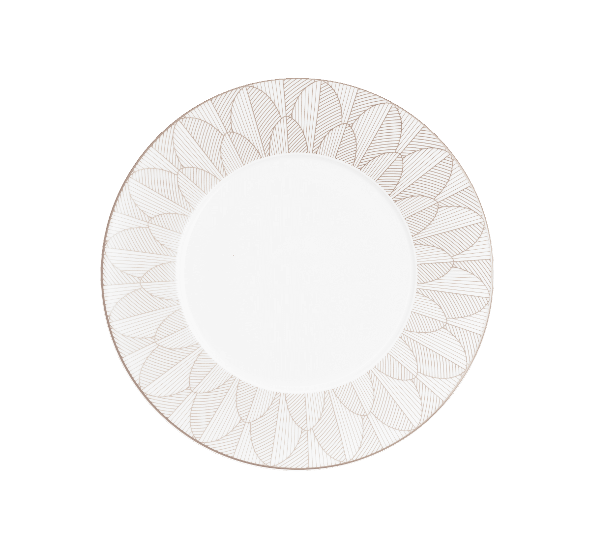 Christofle Malmaison Impériale Porcelain Dinner plate Platinium Finish