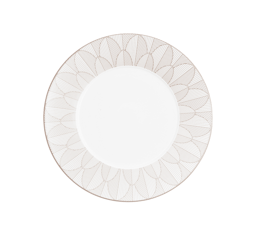 Christofle Malmaison Impériale Porcelain Dinner plate Platinium Finish