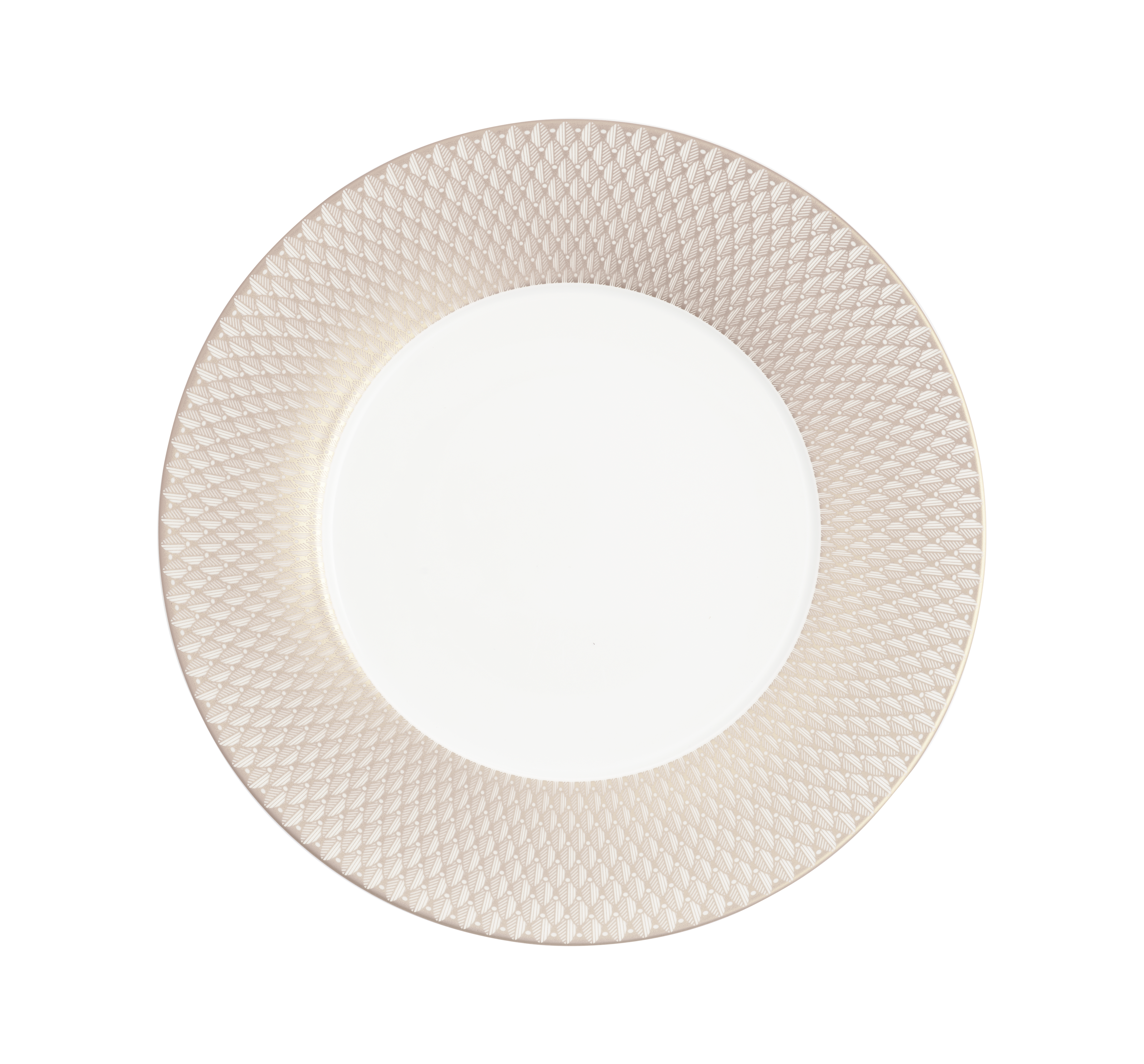 Christofle Malmaison Impériale Porcelain Underplate Platinium Finish