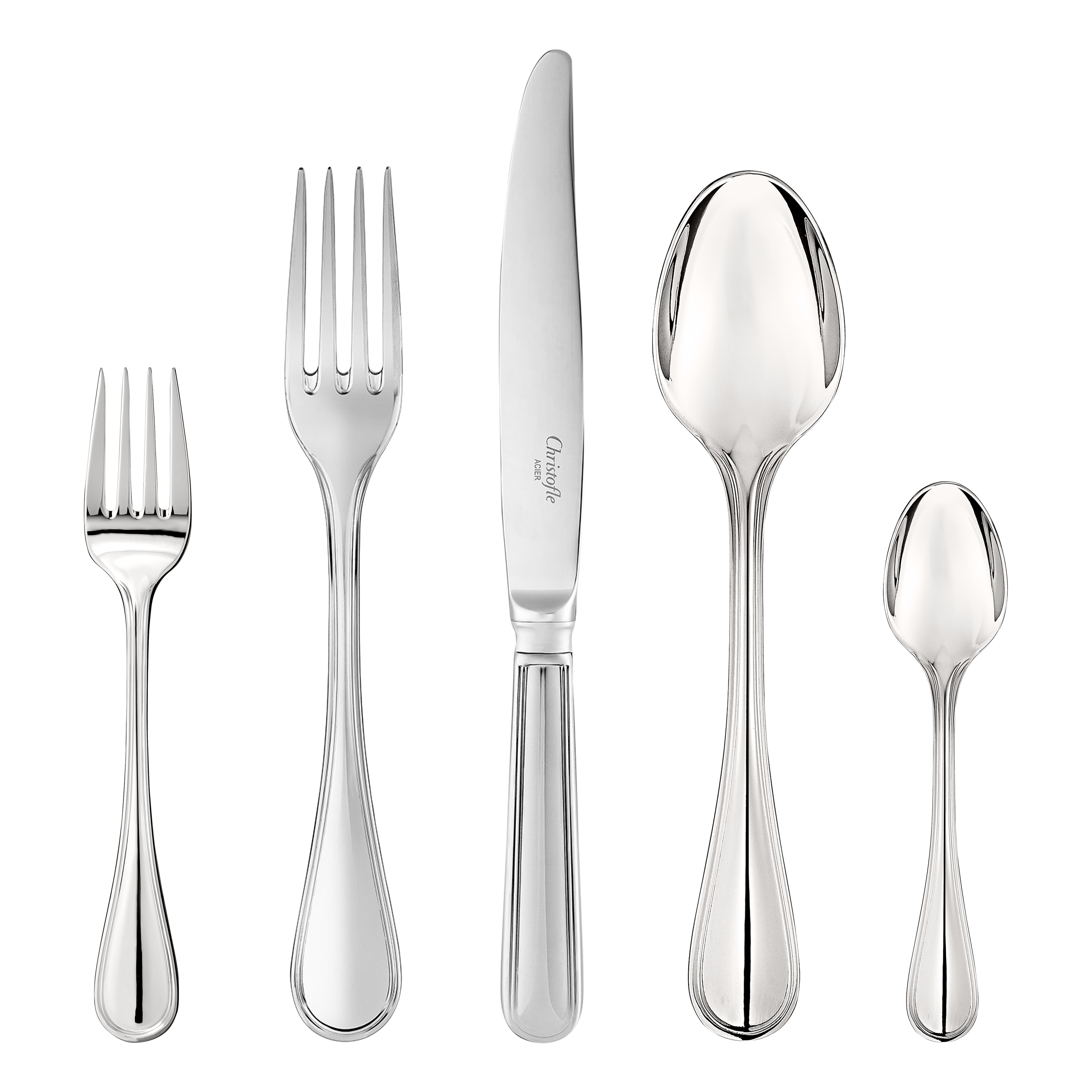 Christofle Albi Acier 5-Piece Flatware Set